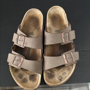 Birkenstock Kids Taupe Double-Strap Sandals